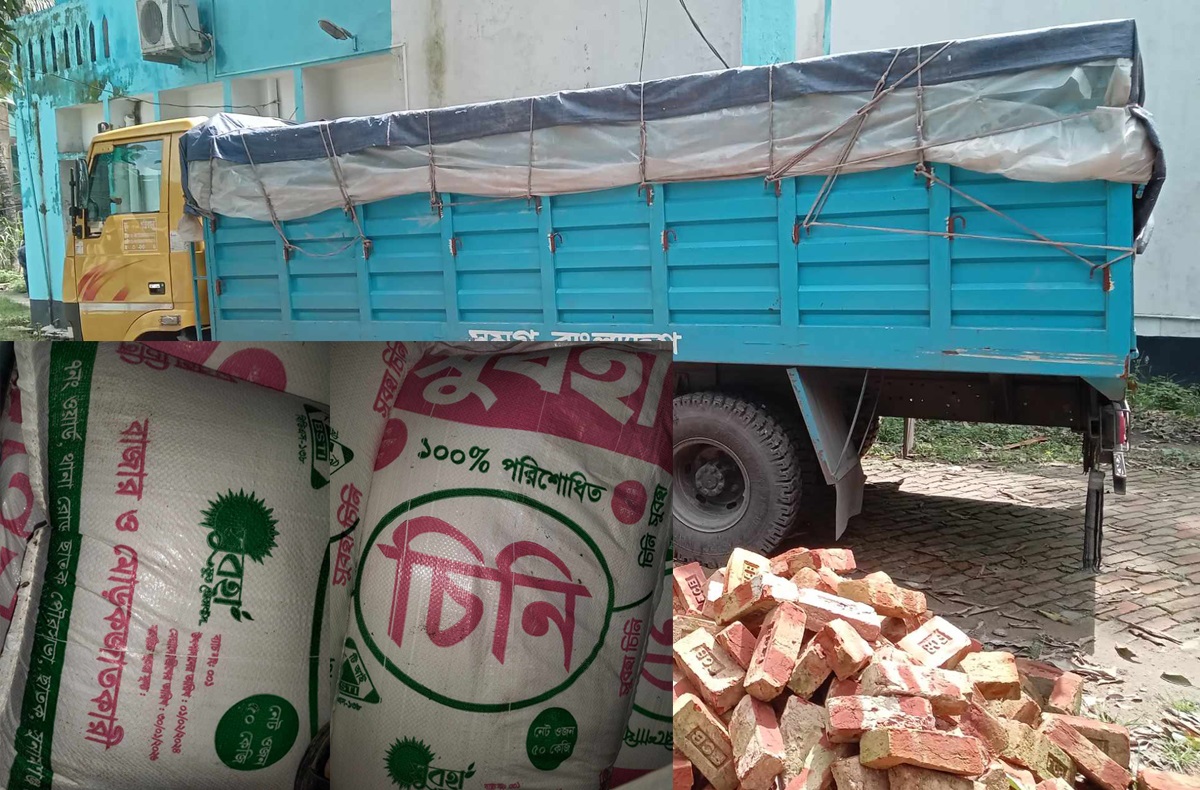 বিশ্বনাথে ট্রাক বোঝাই ২২০ বস্তা ভারতীয় চিনি জব্দ
